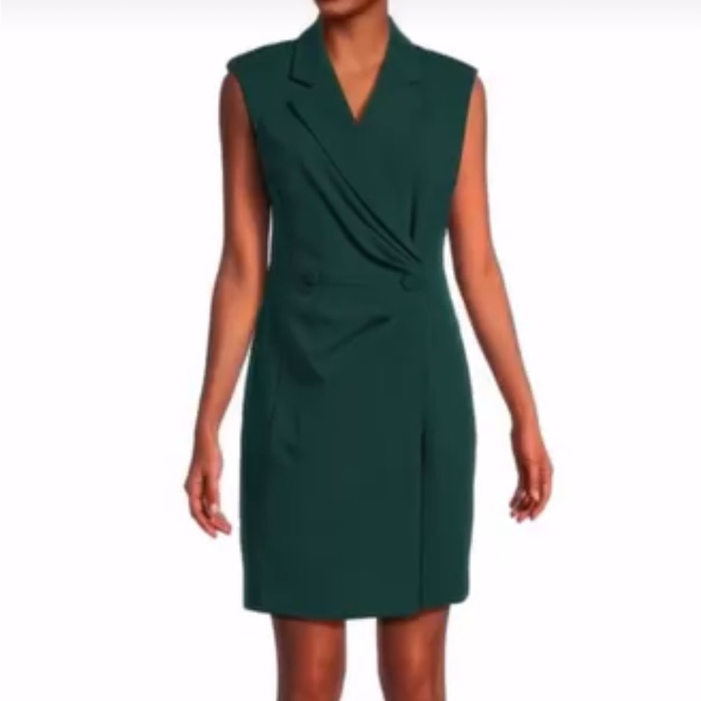 Calvin Klein Emerald Green Sheath Mini Dress